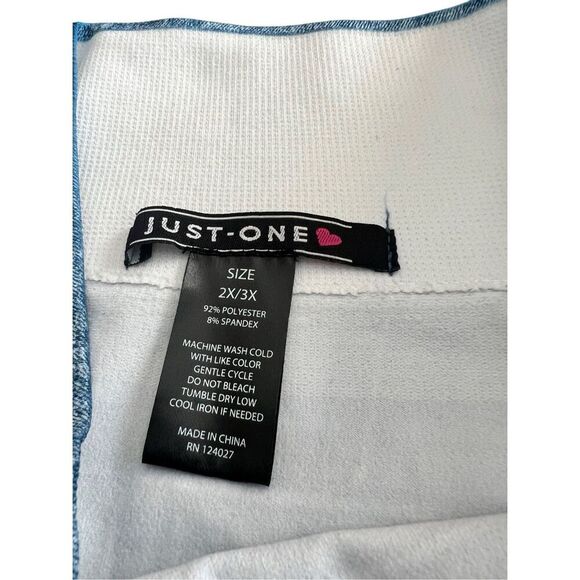 Just One Leggings 2XL/ NWT Jean Print Side Slits - Picture 6 of 6